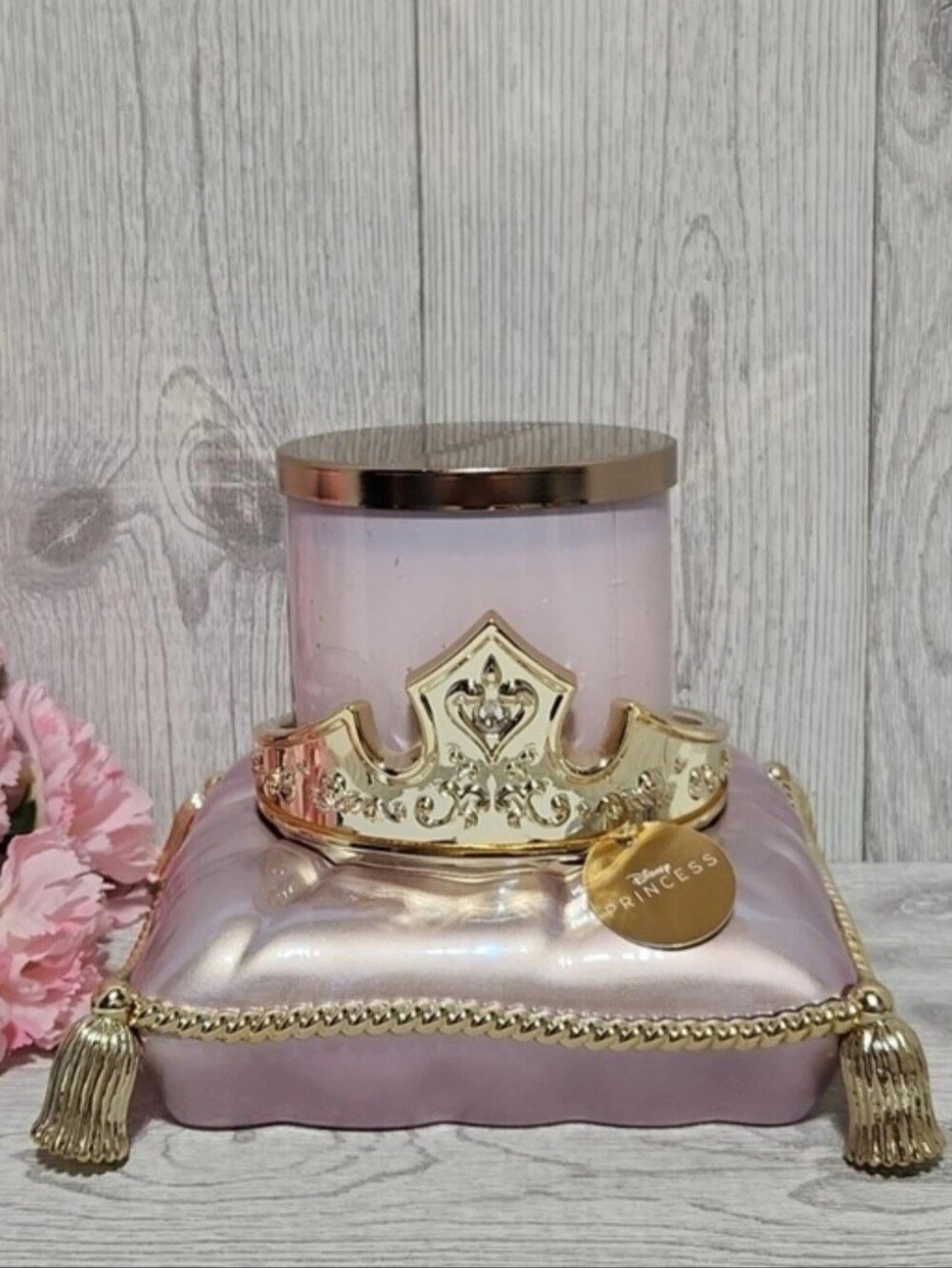 Bath & Bodv Works Disney Princess Aurora Crown Pedestal 3 Wick Candle Holder